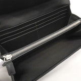 【6ie6685】クリスチャンディオール 長財布 カナージュ エナメル ブラック シルバー金具【中古】レディース