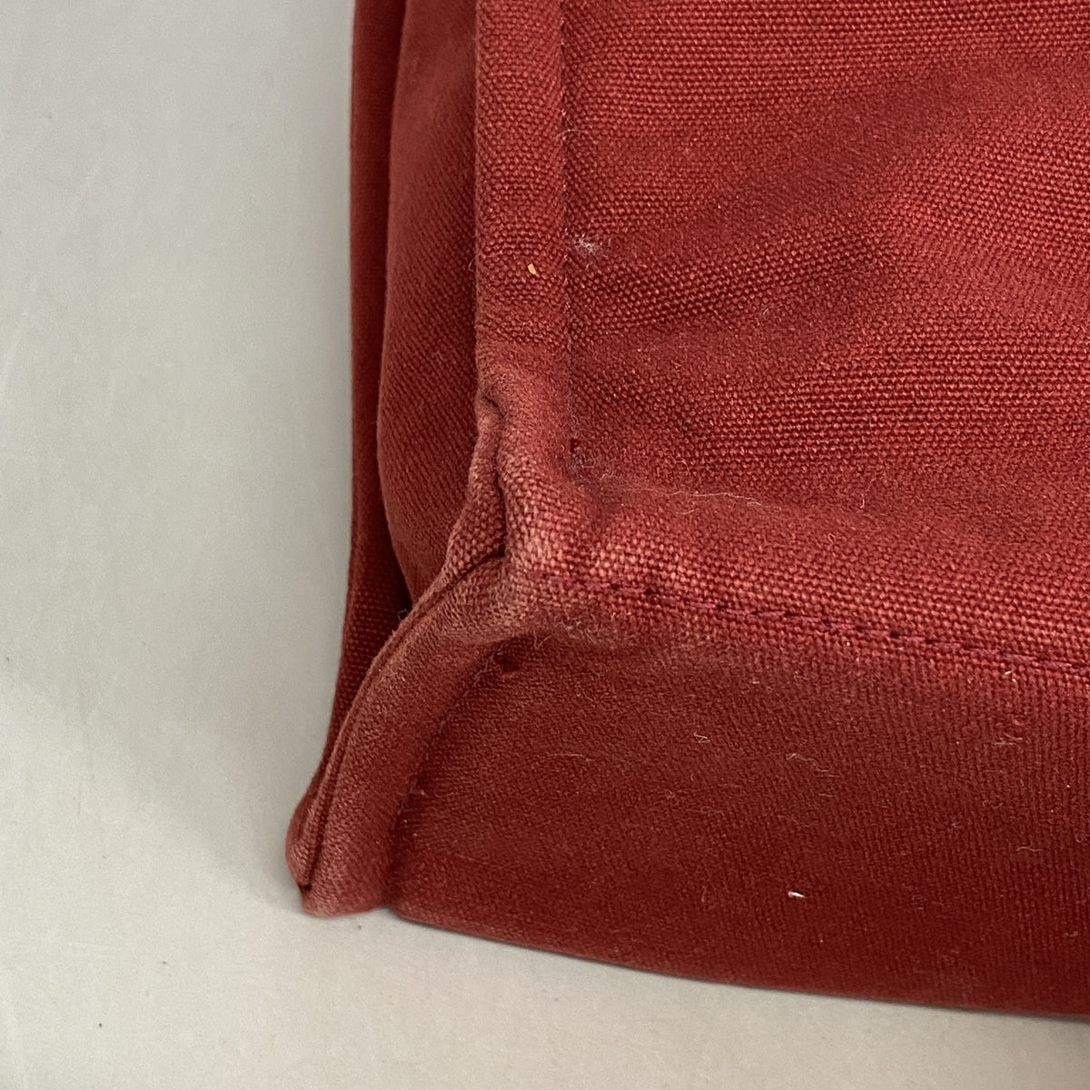 【6ie6686】エルメス トートバッグ フールトゥMM キャンバス レッド シルバー金具【中古】レディース
