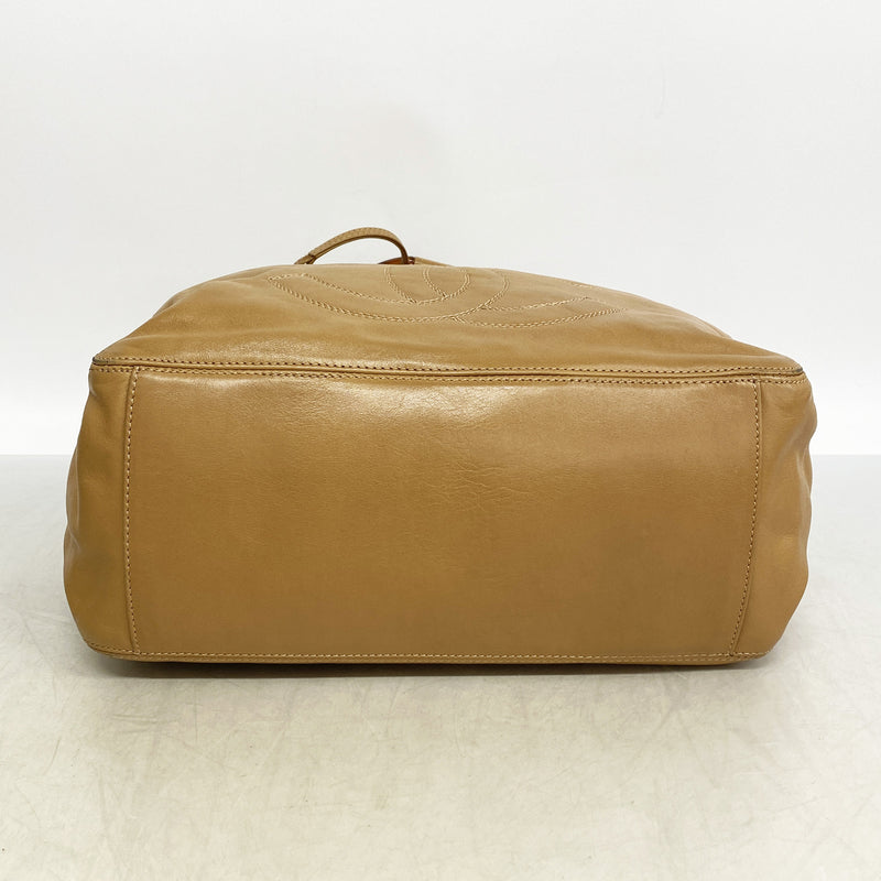 【6ie6687】シャネル ハンドバッグ レザー ブラウン ゴールド金具【中古】レディース