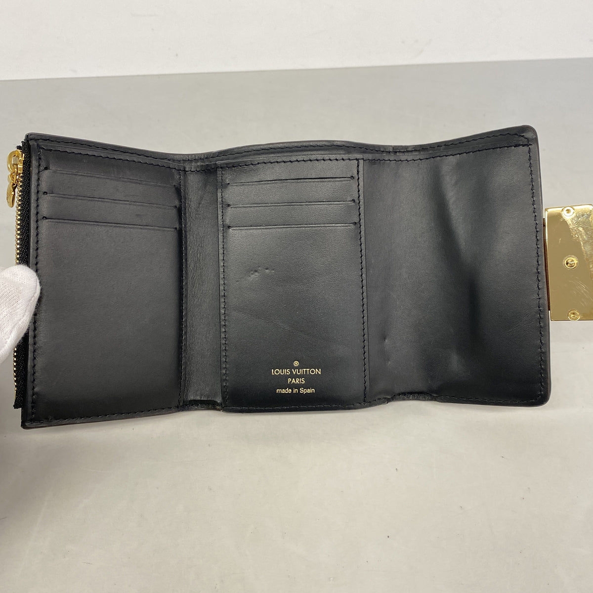 【6ie6713】ルイヴィトン 三つ折り財布 モノグラム・リバース ポルトフォイユドーフィーヌコンパクト M68725 ブラウン【中古】レディース