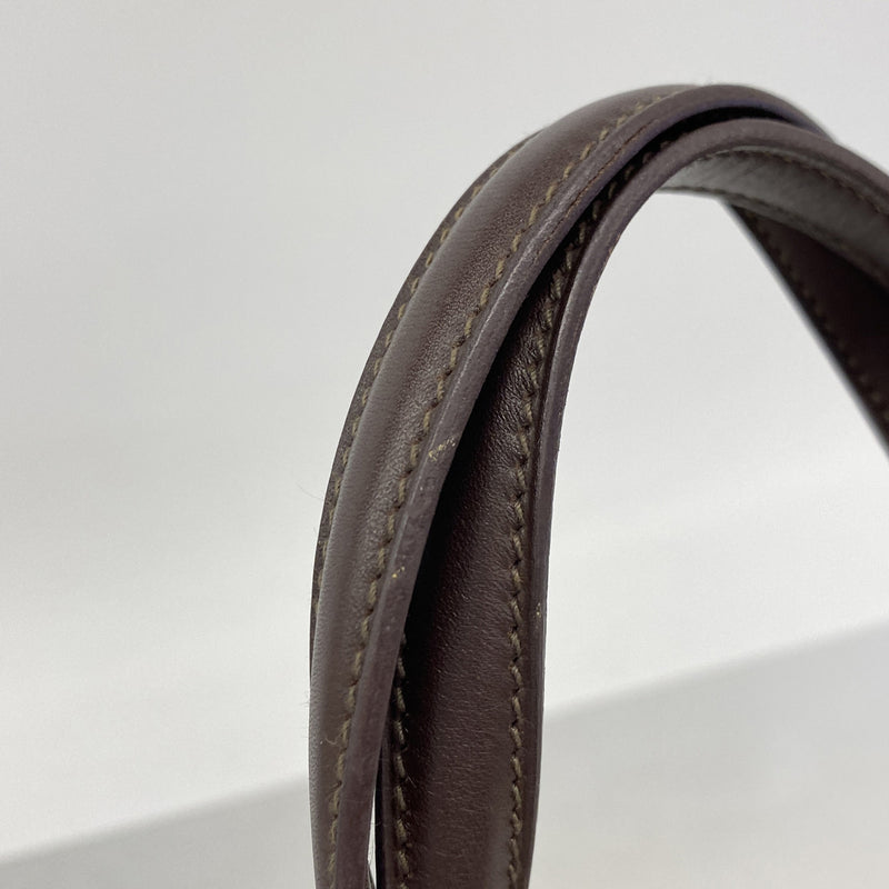 【6ie6715】エルメス ハンドバッグ サックイブーPM トワルアッシュ ブラウン シルバー金具 □J刻印【中古】レディース