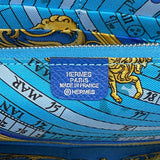 【6ie6716】エルメス 長財布 アザップロングシルクイン ヴォーエプソン ブルーザンジバル シルバー金具 □Q刻印【中古】メンズ レディース ユニセックス