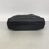 【6ie6717】シャネル チェーントート マトラッセ キャビアスキン ブラック ゴールド金具【中古】レディース
