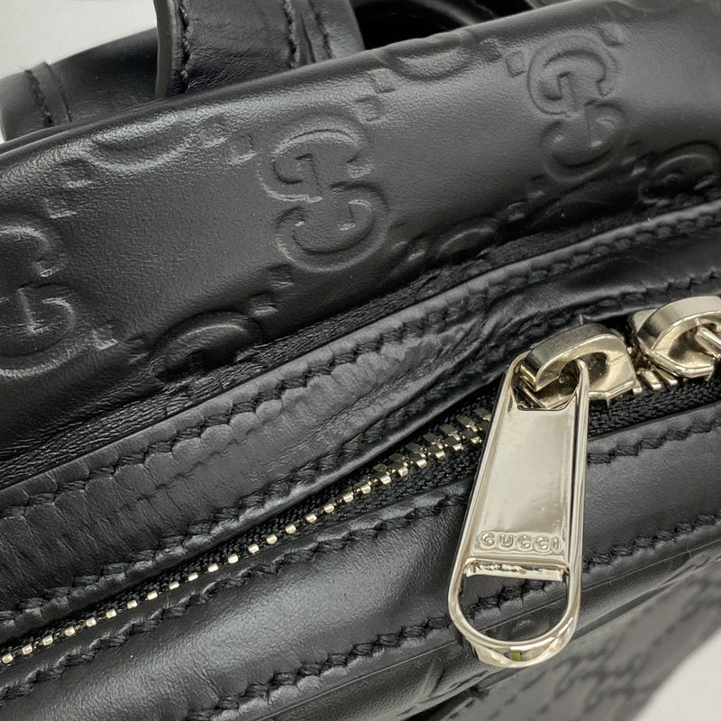 【6ie6720】グッチ リュック・デイパック グッチシマ 450967 レザー ブラック シルバー金具【中古】レディース