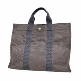 【6ie6729】エルメス トートバッグ エールラインMM ナイロン グレー シルバー金具【中古】メンズ レディース ユニセックス