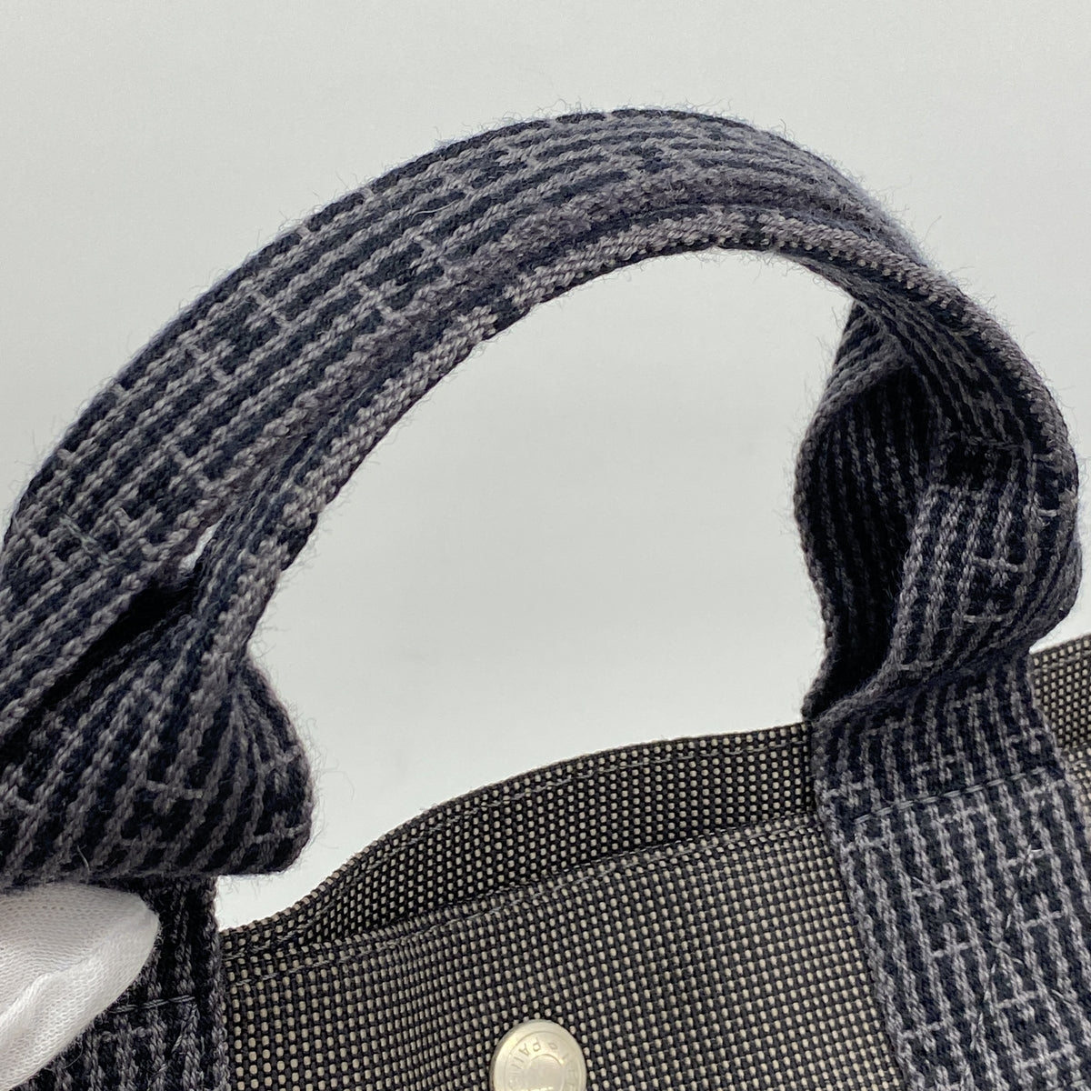 【6ie6729】エルメス トートバッグ エールラインMM ナイロン グレー シルバー金具【中古】メンズ レディース ユニセックス