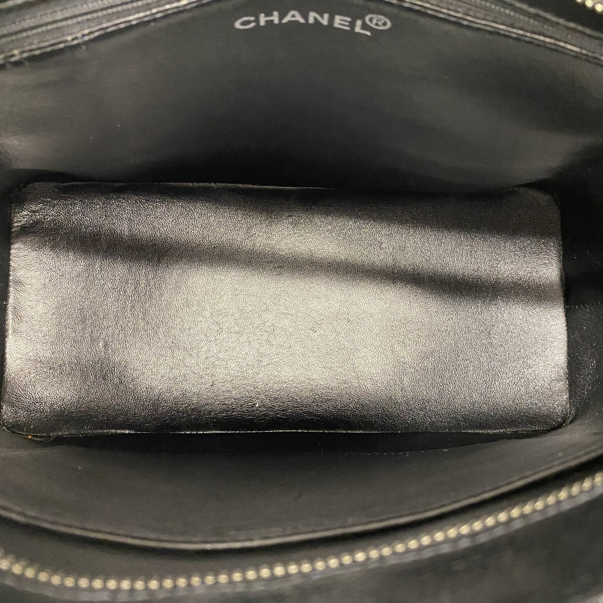 【6ie6730】シャネル トートバッグ 復刻トート キャビアスキン ブラック シルバー金具【中古】レディース