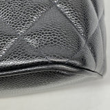【6ie6730】シャネル トートバッグ 復刻トート キャビアスキン ブラック シルバー金具【中古】レディース