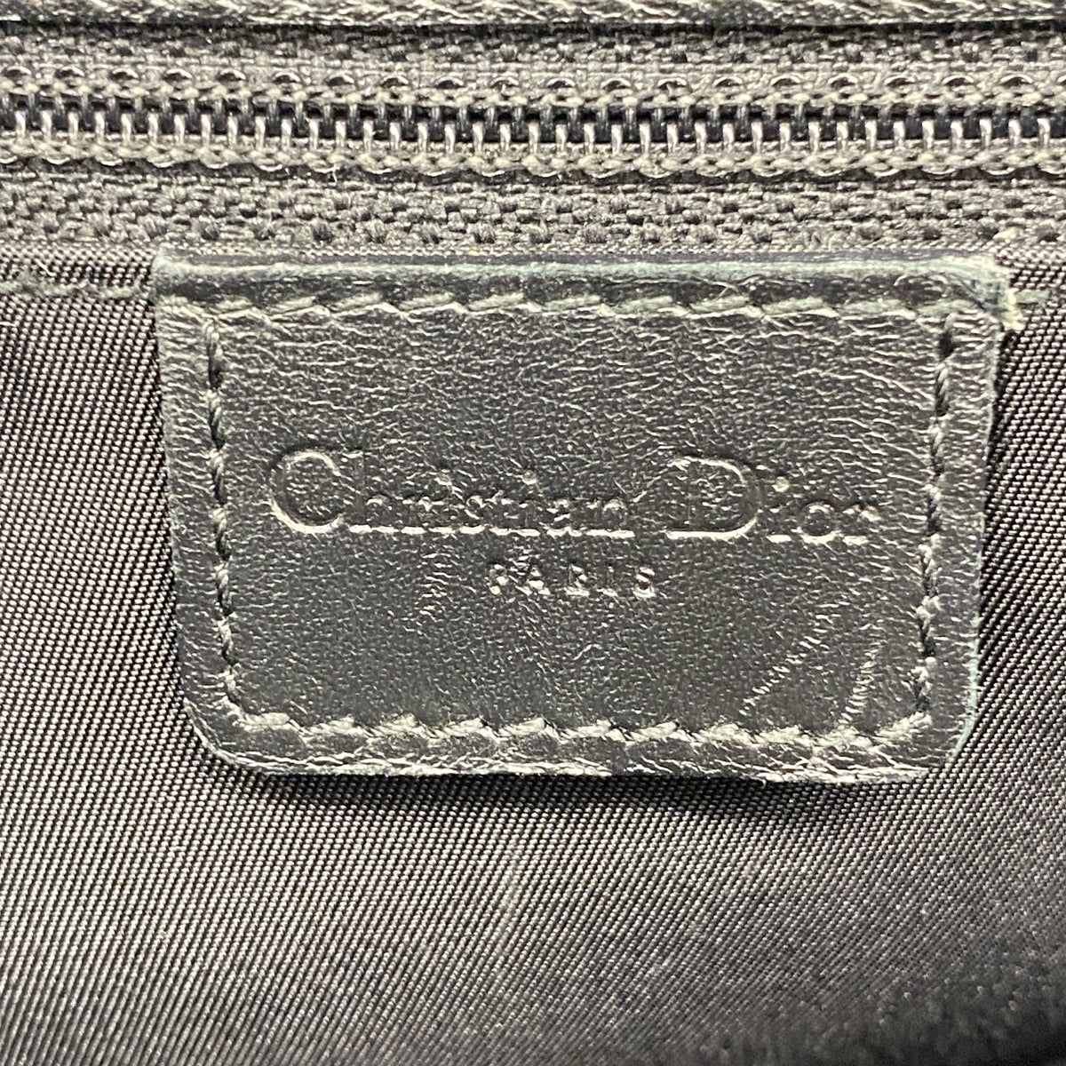 【6ie6739】クリスチャンディオール ショルダーバッグ トロッター ナイロンキャンバス ブラック シルバー金具【中古】レディース