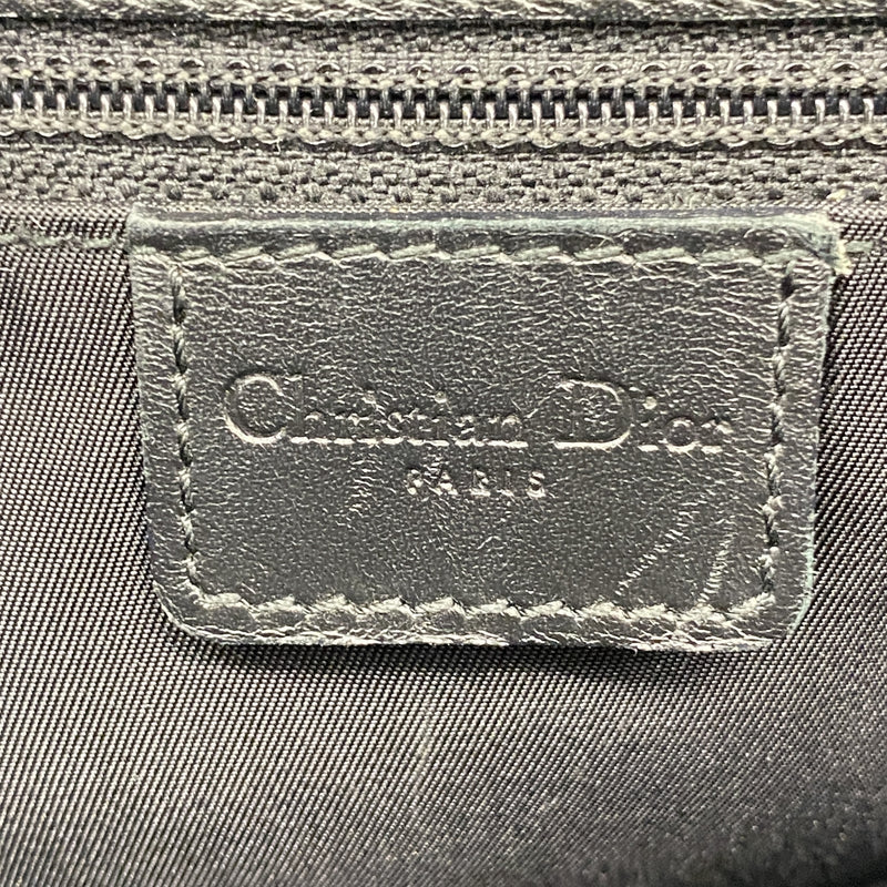 【6ie6739】クリスチャンディオール ショルダーバッグ トロッター ナイロンキャンバス ブラック シルバー金具【中古】レディース