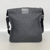 【6ie6739】クリスチャンディオール ショルダーバッグ トロッター ナイロンキャンバス ブラック シルバー金具【中古】レディース