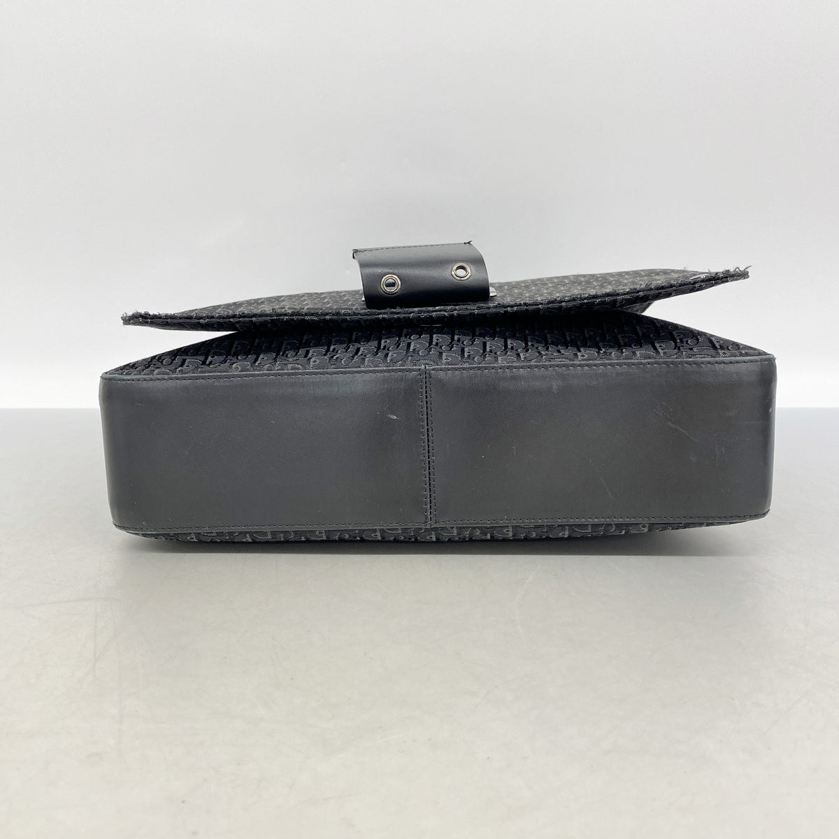【6ie6739】クリスチャンディオール ショルダーバッグ トロッター ナイロンキャンバス ブラック シルバー金具【中古】レディース