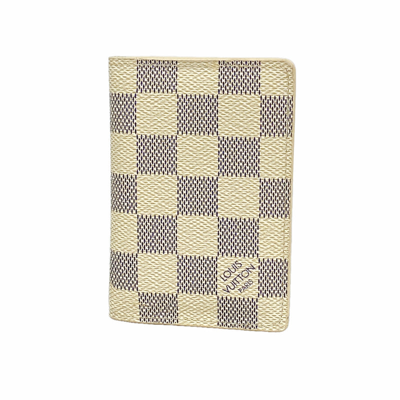 【6ie6746】ルイヴィトン カードケース ダミエ・アズール ポケットオーガナイザー N63144 ホワイト【中古】レディース