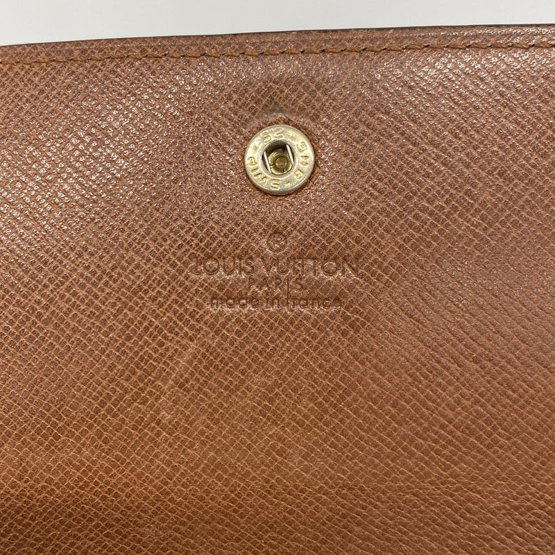 【6ie6754】ルイヴィトン 長財布 モノグラム ポシェットポルトモネクレディ M61723 ブラウン【中古】レディース