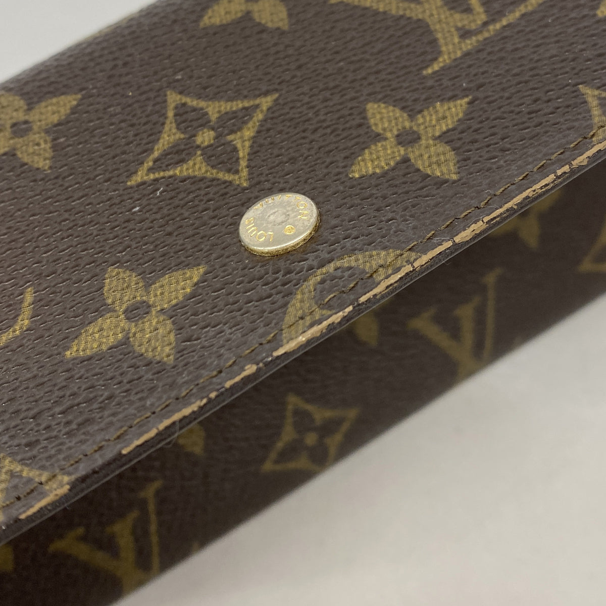 【6ie6754】ルイヴィトン 長財布 モノグラム ポシェットポルトモネクレディ M61723 ブラウン【中古】レディース