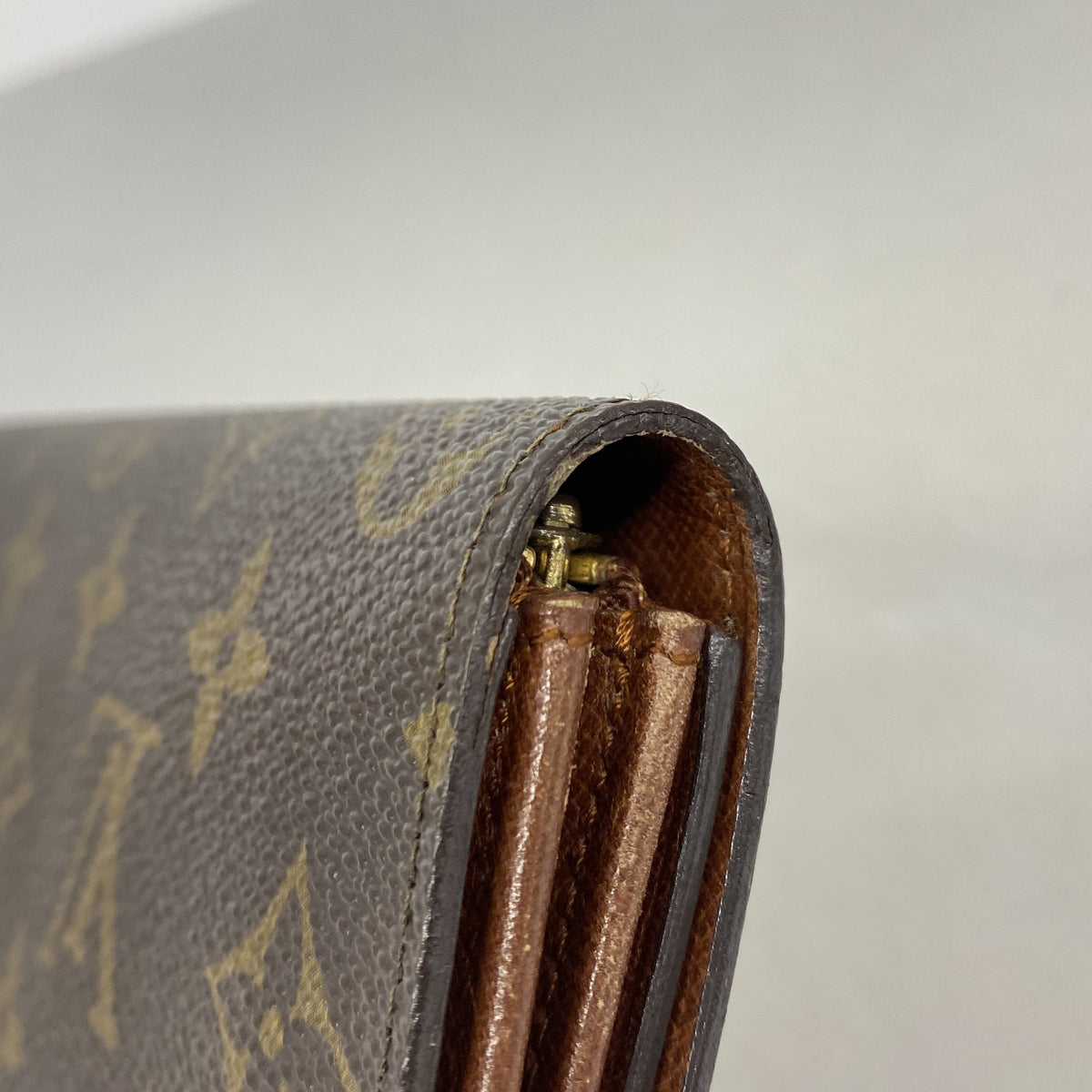 【6ie6754】ルイヴィトン 長財布 モノグラム ポシェットポルトモネクレディ M61723 ブラウン【中古】レディース