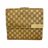 【6ie6758】グッチ 財布 マイクログッチシマ 257015 レザー ベージュ シャンパンゴールド金具【中古】レディース