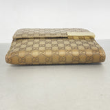 【6ie6758】グッチ 財布 マイクログッチシマ 257015 レザー ベージュ シャンパンゴールド金具【中古】レディース