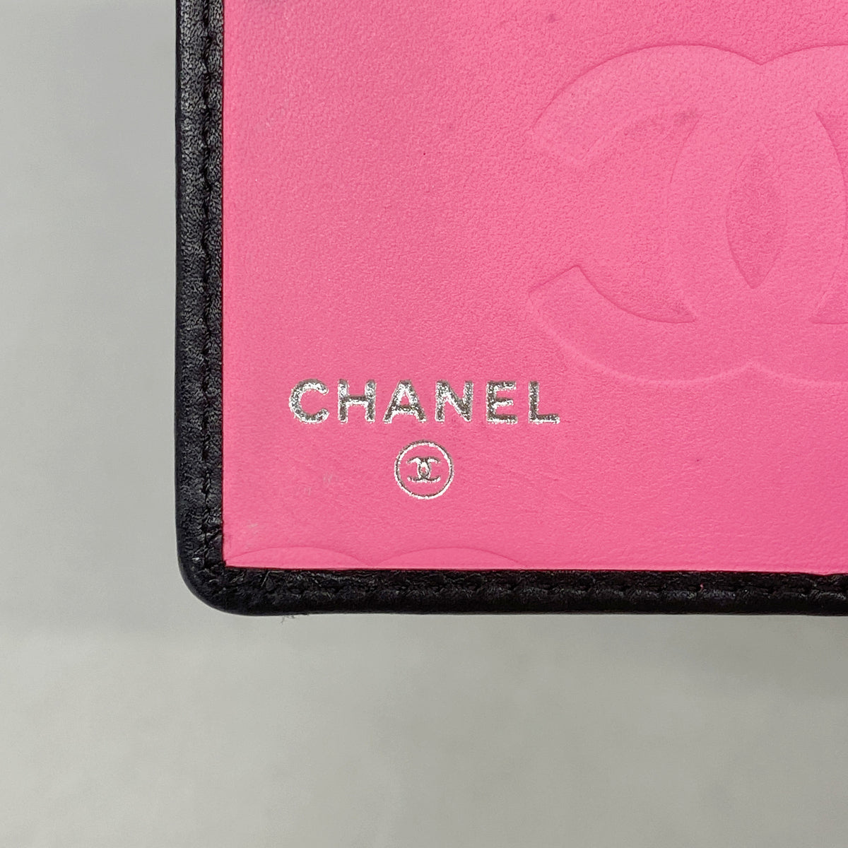 【6ie6768】シャネル 手帳カバー カンボン ラムスキン ブラック シルバー金具【中古】レディース