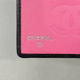 【6ie6768】シャネル 手帳カバー カンボン ラムスキン ブラック シルバー金具【中古】レディース