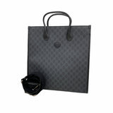 【6ie6781】グッチ トートバッグ インターロッキングG 674155 レザー ブラック シルバー金具 2wayバッグ【中古】メンズ