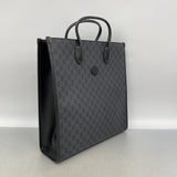 【6ie6781】グッチ トートバッグ インターロッキングG 674155 レザー ブラック シルバー金具 2wayバッグ【中古】メンズ