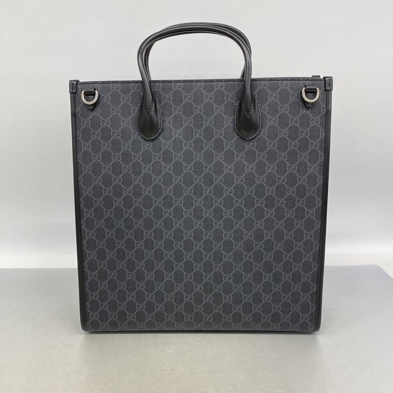 【6ie6781】グッチ トートバッグ インターロッキングG 674155 レザー ブラック シルバー金具 2wayバッグ【中古】メンズ