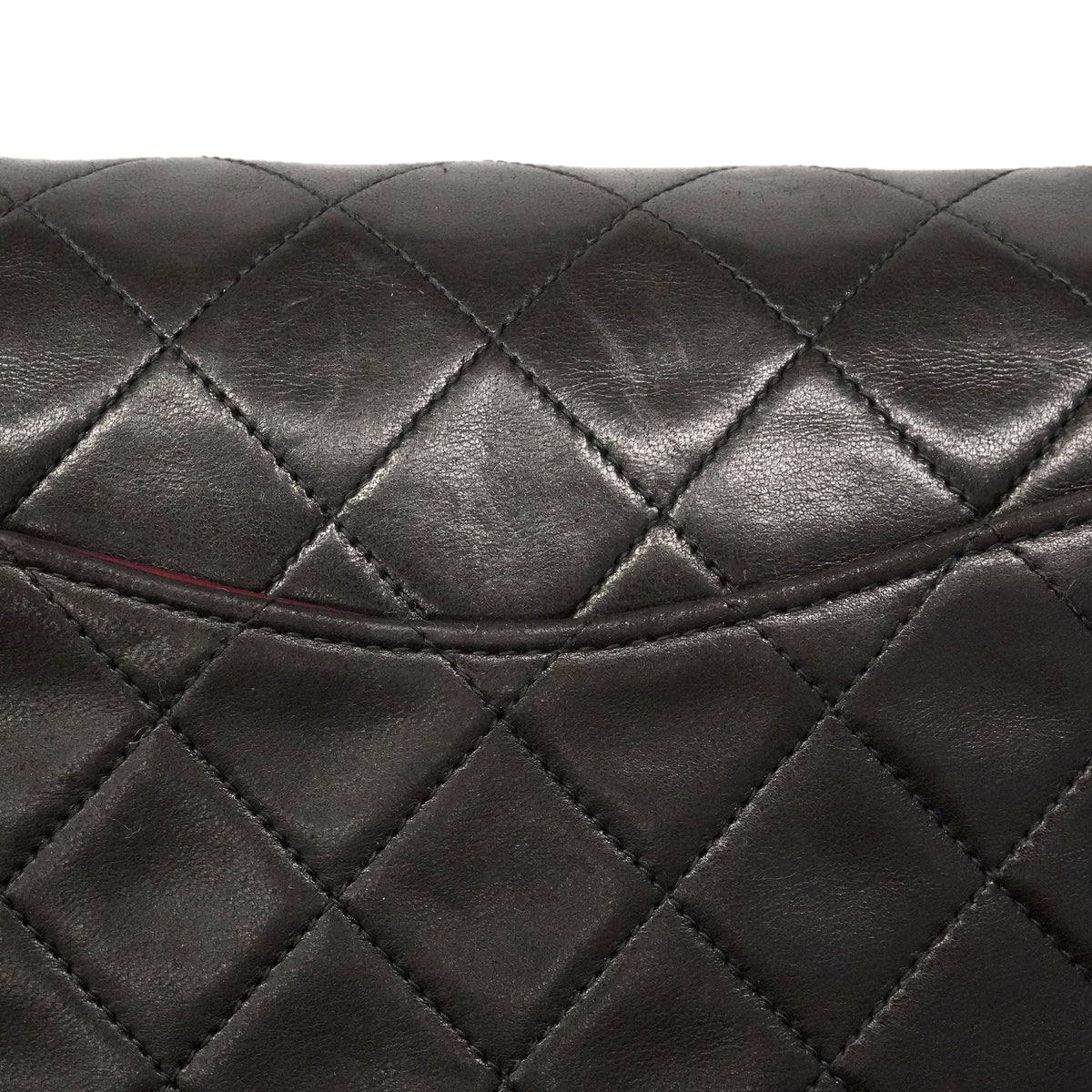 【6ie6789】シャネル ショルダーバッグ マトラッセ Wフラップ Wチェーン ラムスキン ブラック ゴールド金具【中古】レディース