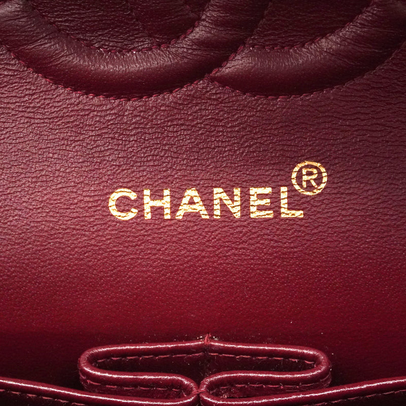 【6ie6789】シャネル ショルダーバッグ マトラッセ Wフラップ Wチェーン ラムスキン ブラック ゴールド金具【中古】レディース
