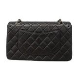 【6ie6790】シャネル ショルダーバッグ マトラッセ Wフラップ Wチェーン ラムスキン ブラック シルバー金具【中古】レディース