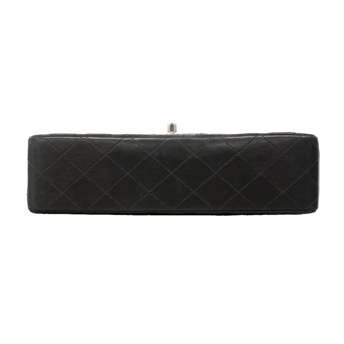 【6ie6790】シャネル ショルダーバッグ マトラッセ Wフラップ Wチェーン ラムスキン ブラック シルバー金具【中古】レディース