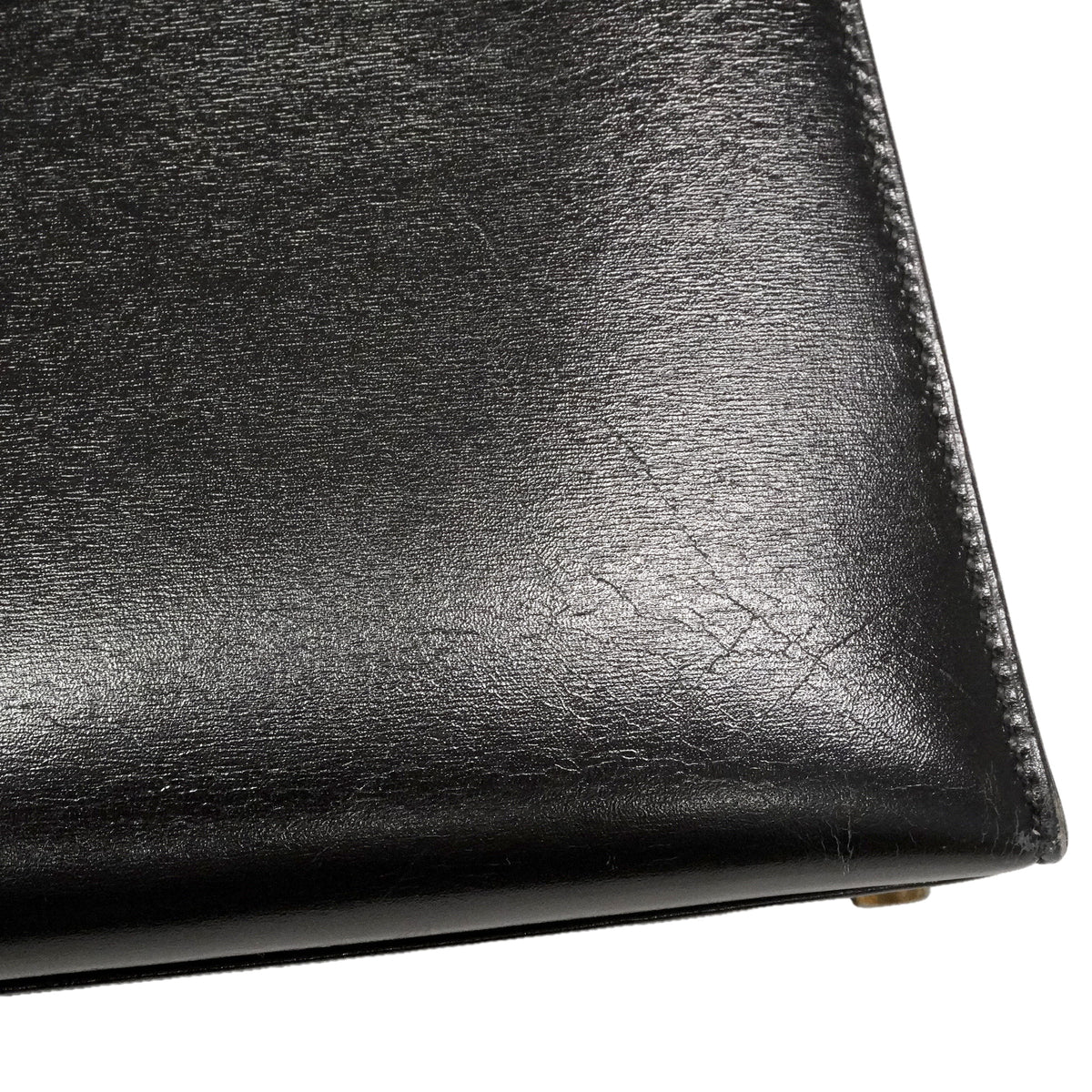 【6ie6792】エルメス ハンドバッグ ケリー32 ボックスカーフ ブラック ゴールド金具 ○T刻印【中古】レディース