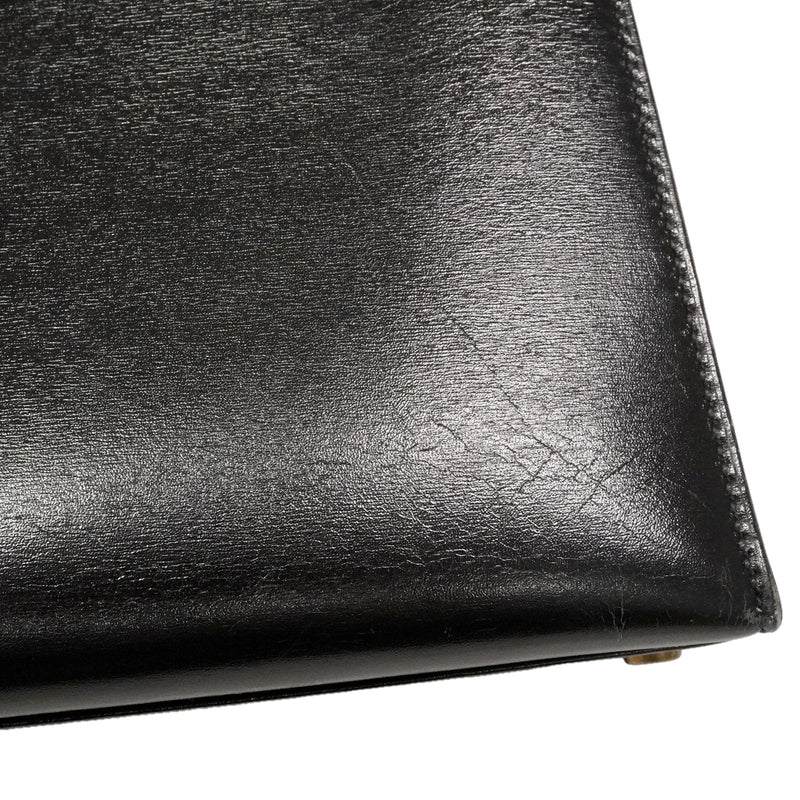 【6ie6792】エルメス ハンドバッグ ケリー32 ボックスカーフ ブラック ゴールド金具 ○T刻印【中古】レディース