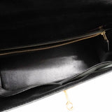 【6ie6792】エルメス ハンドバッグ ケリー32 ボックスカーフ ブラック ゴールド金具 ○T刻印【中古】レディース