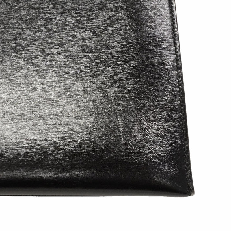 【6ie6792】エルメス ハンドバッグ ケリー32 ボックスカーフ ブラック ゴールド金具 ○T刻印【中古】レディース