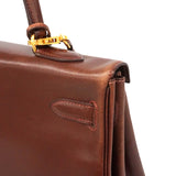 【6ie6793】エルメス ハンドバッグ ケリー35 ボックスカーフ ノアゼット ゴールド金具 □D刻印 2wayバッグ【中古】レディース