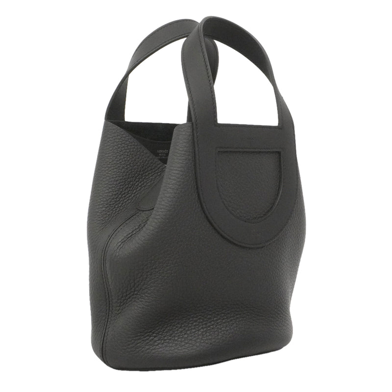 【6ie6794】エルメス ハンドバッグ インザループ18 トリヨンクレマンス スイフト ブラック シルバー金具 K刻印【中古】レディース