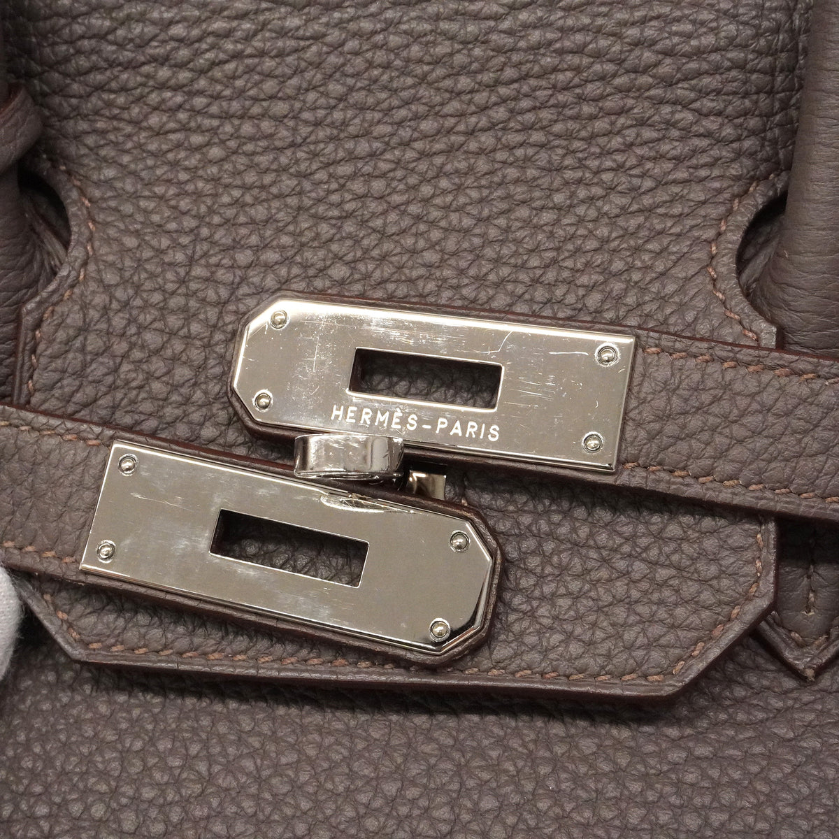【6ie6806】エルメス ハンドバッグ バーキン30 トゴ エタン シルバー金具 □R刻印【中古】レディース