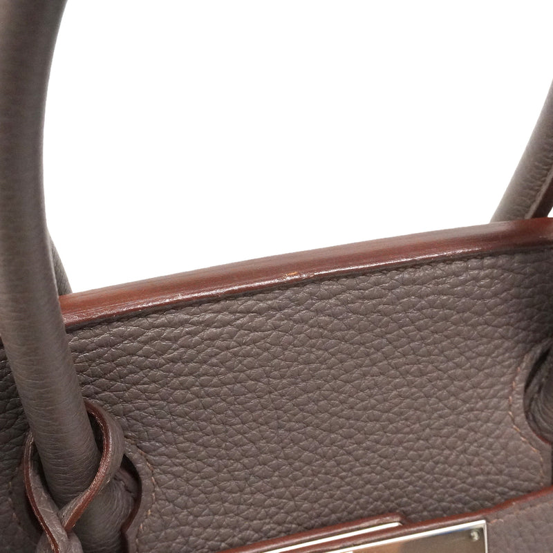 【6ie6806】エルメス ハンドバッグ バーキン30 トゴ エタン シルバー金具 □R刻印【中古】レディース