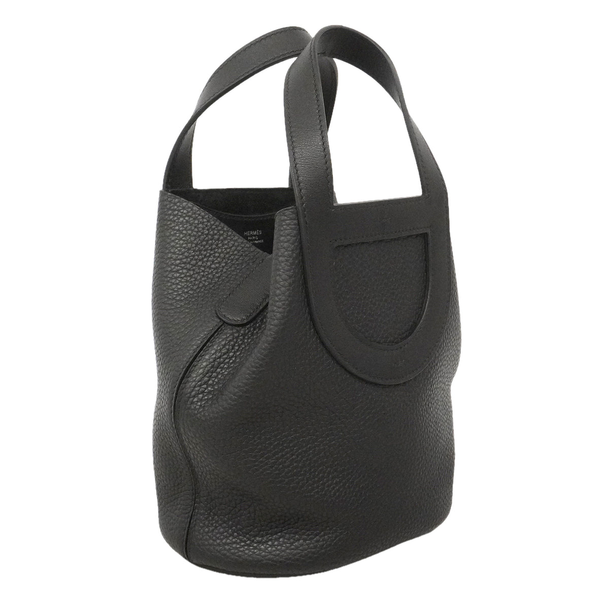 【6ie6807】エルメス ハンドバッグ インザループ18 トリヨンクレマンス ブラック シルバー金具 K刻印【中古】レディース
