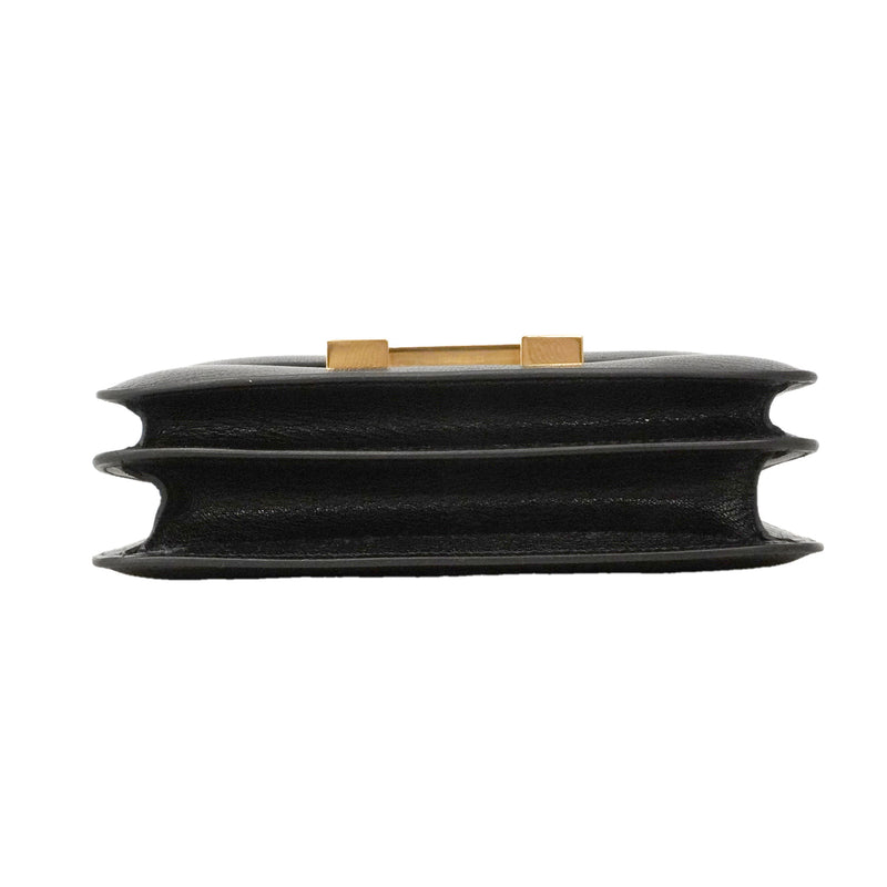 【6ie6812-g】エルメス ショルダーバッグ コンスタンスミニ シェーブルキャムキラ ブラック ゴールド金具 G刻印【中古】レディース