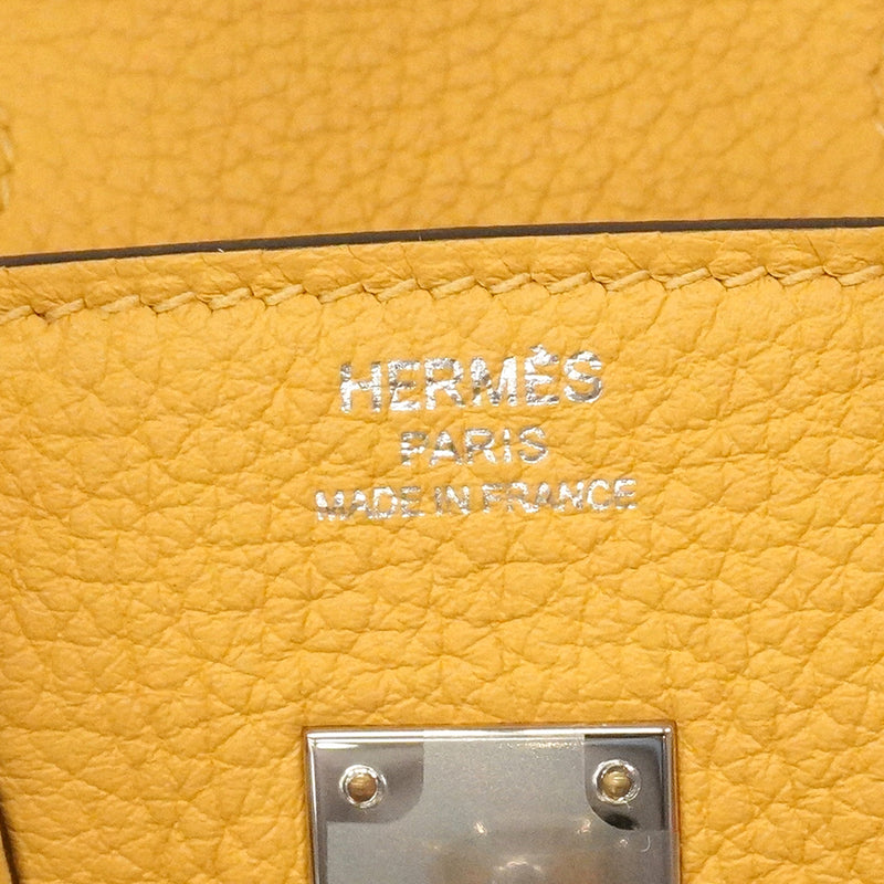【6ie6813-g】エルメス ハンドバッグ バーキン25 トゴ パイユ シルバー金具 G刻印【中古】レディース