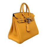 【6ie6813-g】エルメス ハンドバッグ バーキン25 トゴ パイユ シルバー金具 G刻印【中古】レディース