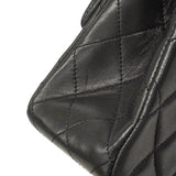 【6ie6815】シャネル ショルダーバッグ マトラッセ Wフラップ Wチェーン ラムスキン ブラック ゴールド金具【中古】レディース