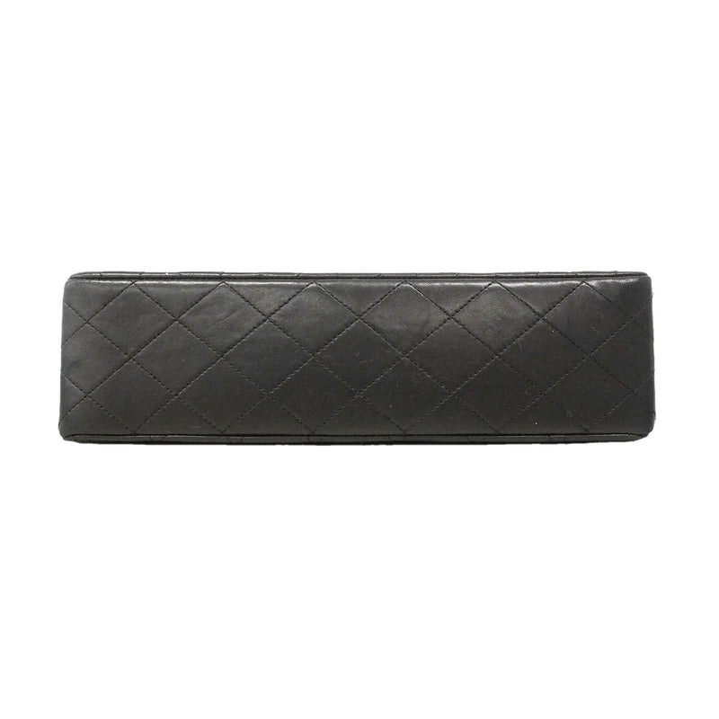 【6ie6815】シャネル ショルダーバッグ マトラッセ Wフラップ Wチェーン ラムスキン ブラック ゴールド金具【中古】レディース