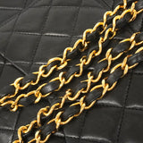 【6ie6815】シャネル ショルダーバッグ マトラッセ Wフラップ Wチェーン ラムスキン ブラック ゴールド金具【中古】レディース