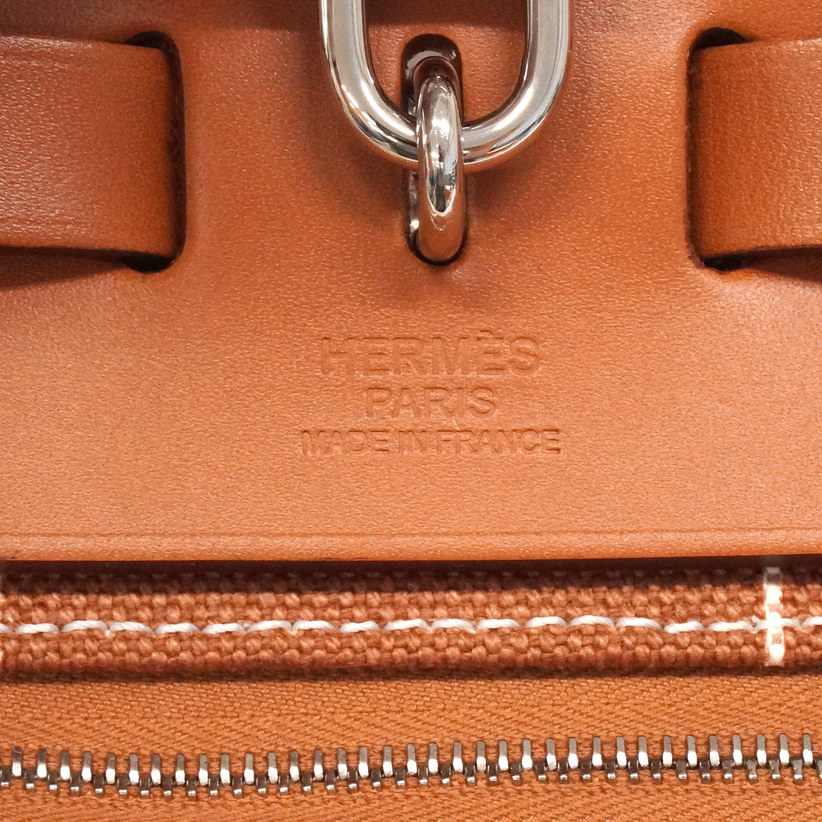 【6ie6817】エルメス ハンドバッグ エールバックジップPM トワルアッシュ ナチュラル シルバー金具 Y刻印 2wayバッグ【中古】レディース