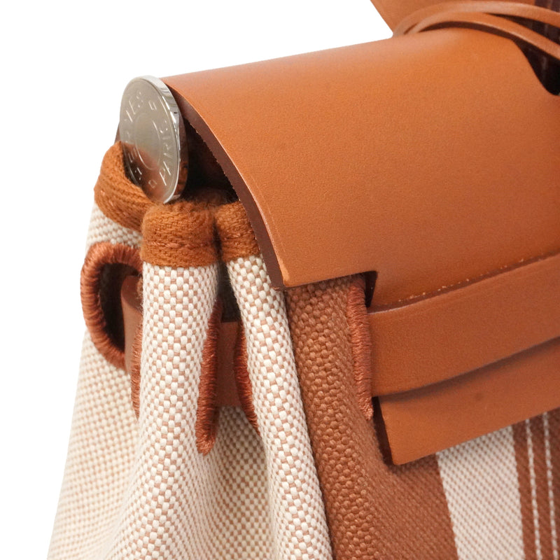 【6ie6817】エルメス ハンドバッグ エールバックジップPM トワルアッシュ ナチュラル シルバー金具 Y刻印 2wayバッグ【中古】レディース