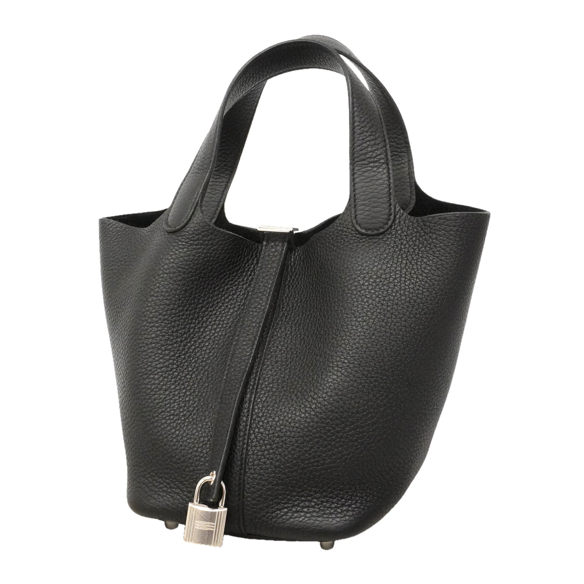 【6ie6819】エルメス ハンドバッグ ピコタンロックPM トリヨンクレマンス ブラック シルバー金具 U刻印【中古】レディース