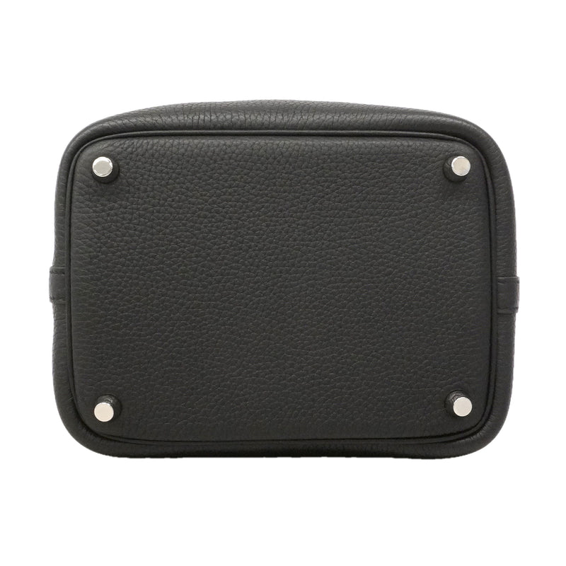 【6ie6819】エルメス ハンドバッグ ピコタンロックPM トリヨンクレマンス ブラック シルバー金具 U刻印【中古】レディース